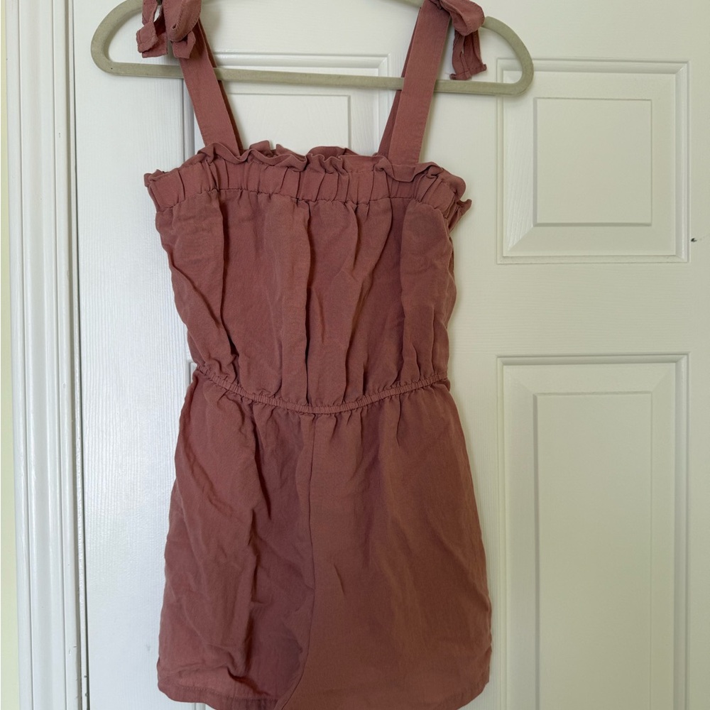 Blu Pepper Dusty Pink Ruffle Romper
